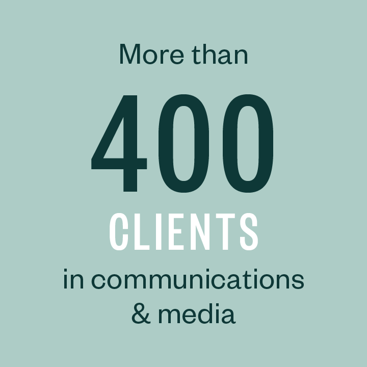 More than 600 clients in communications & media